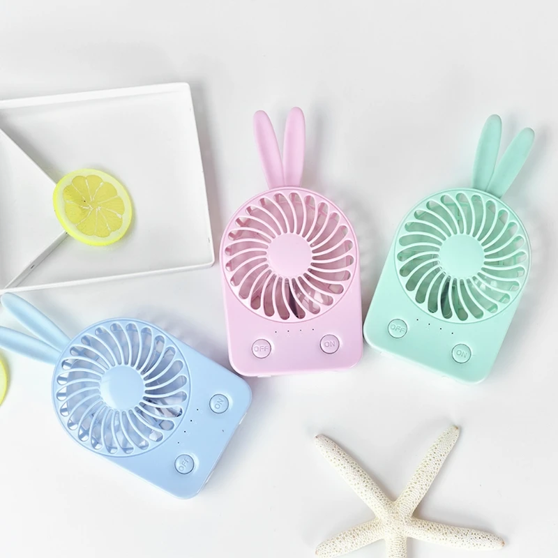 

Free_on Rabbit Portable Handheld USB Mini Air Conditioner Rechargeable Cooler Fan Desk