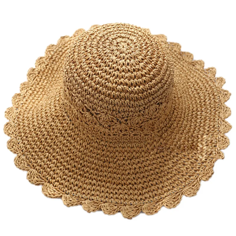 

Korean Version Sun Hat For Women Holiday Straw Hat Female Summer Big Brim Hat Fold Sun Hat Uv Protection