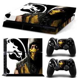 Новое поступление Mortal Kombat X ПВХ Защита кожи чехол Стикеры для Sony PS4 Playstation 4 консоли + 2 Пульты ДУ для игровых приставок