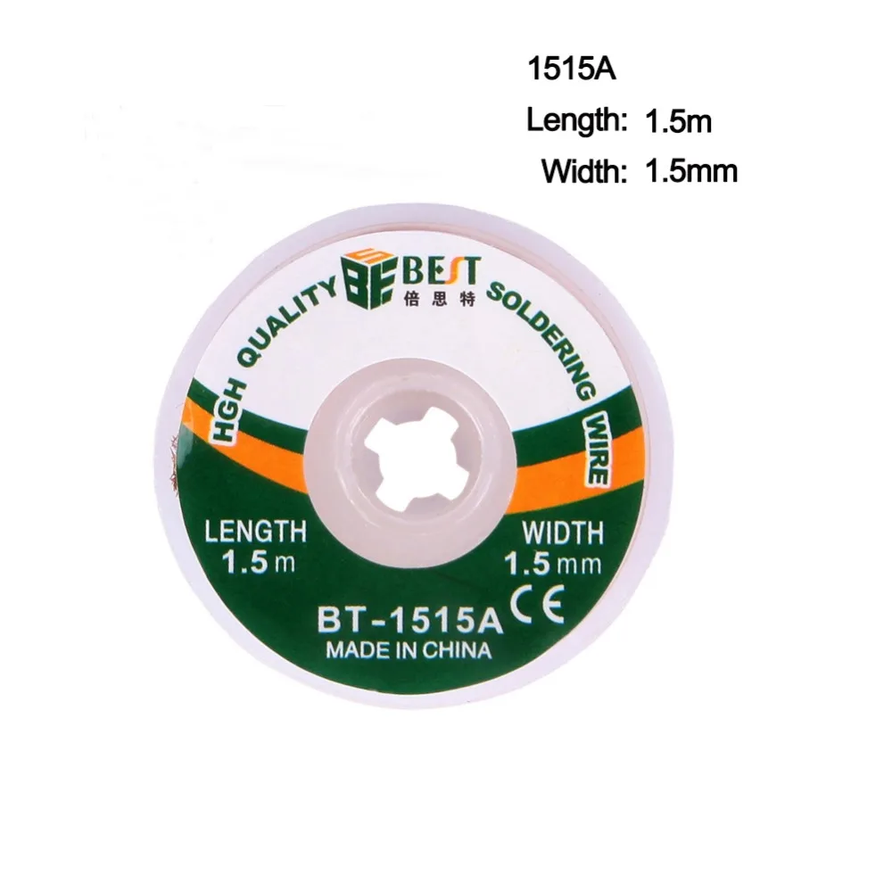 

1Pc 1.5M Desoldering Braid Solder Remover Wick Wire Lead Cord Flux BGA Solder Welding Repair Tools Accessories