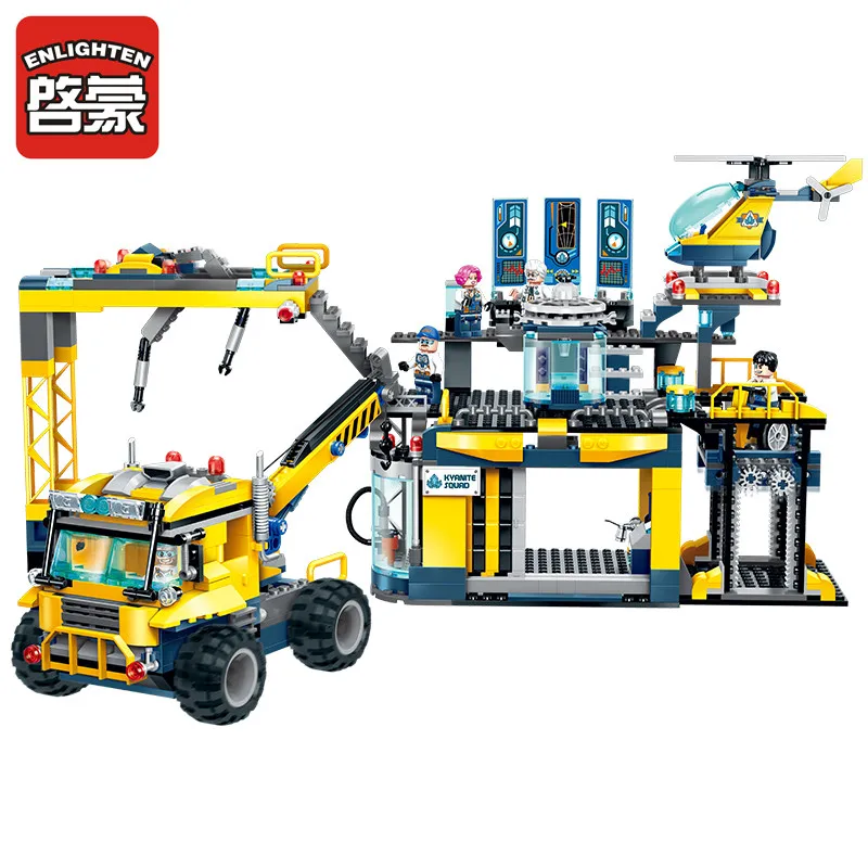 Enlighten строительный инженерный строительный блок Technic Kyanite Squad Ploration Base 5 фигурок 753 шт. развивающие Кирпичи Игрушки