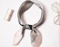 Yishine 60*60 см для женщин Универсальный шарф из искусственного шелка геометрический плед печатает Лоскутная Атлас Малый квадратные обертки