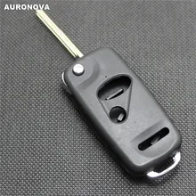 AURONOVA para Honda Accord Cidade Fit Odyssey 2 + 1 Botões Modificado Aleta Dobrar Substituição Chave Caso Shell Chave Do Carro com No.1 1 Lâmina