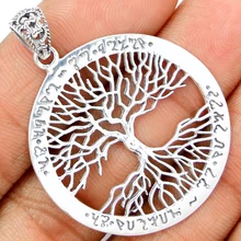 Гарантия простой 925 пробы серебряные ювелирные изделия Древо жизни кулон, 47 мм, 6 г, SPJ2065