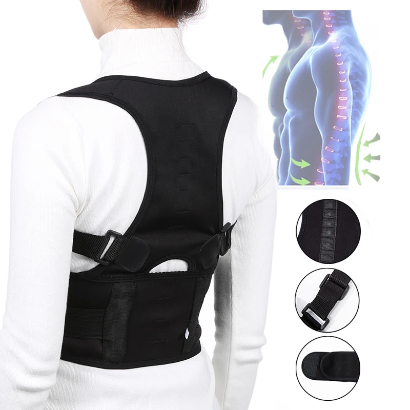 

Magnetic Adult Back Corset Shoulder Lumbar Posture Corrector Bandage Spine Support Belt Back Support Posture Correction PC103