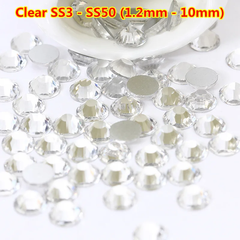 1440 قطعة ss3-ss50 مسمار الفن حجر الراين مسمار ستراس كريستال سواروفسكي الزجاج واضح Flatback غير الساخنة الإصلاح حجر الراين الغراء ل الأظافر