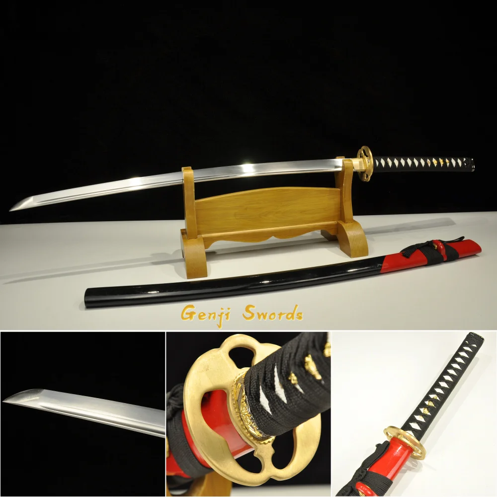 Latest Product  Handmade Full Tang Japanese Samurai Sword 1060 high Carbon Steel Real Katana Sharp Edge apple tsuba 