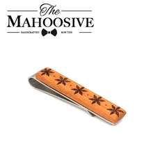 Mahoosion деревянный модный свадебный классический мужской деревянный галстук заколки в повседневном стиле деревянный галстук-зажим изысканные Зажимы для галстука жениха