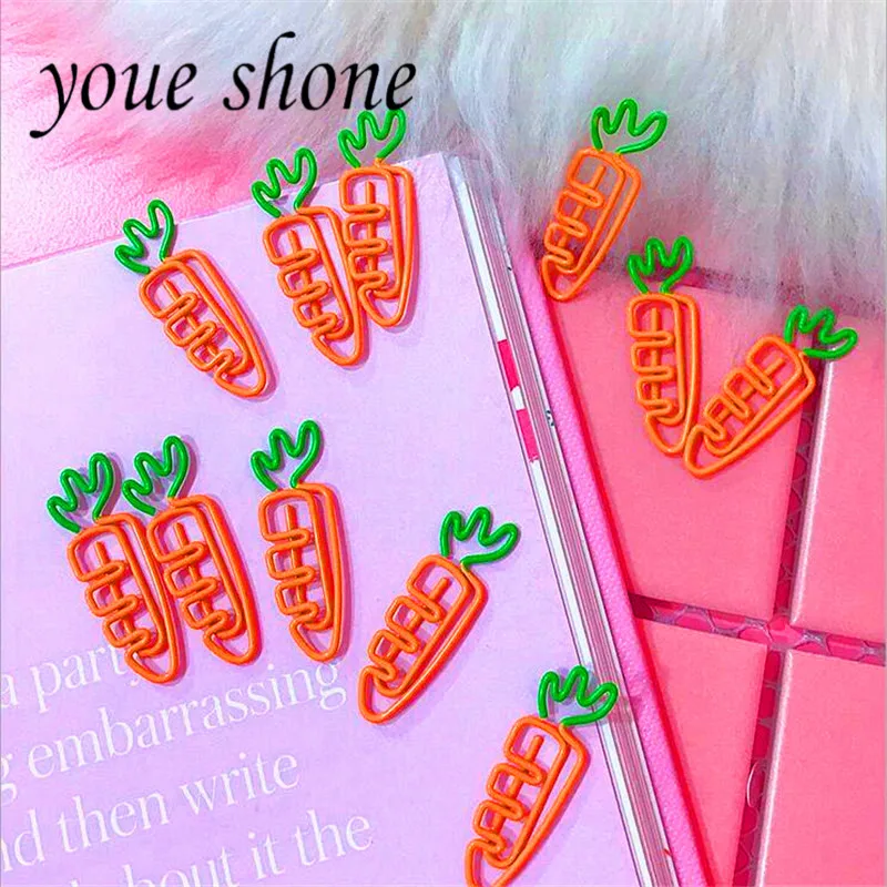 Youe shone 5pcs/lot cartoon cute carrot paper clip simulation white