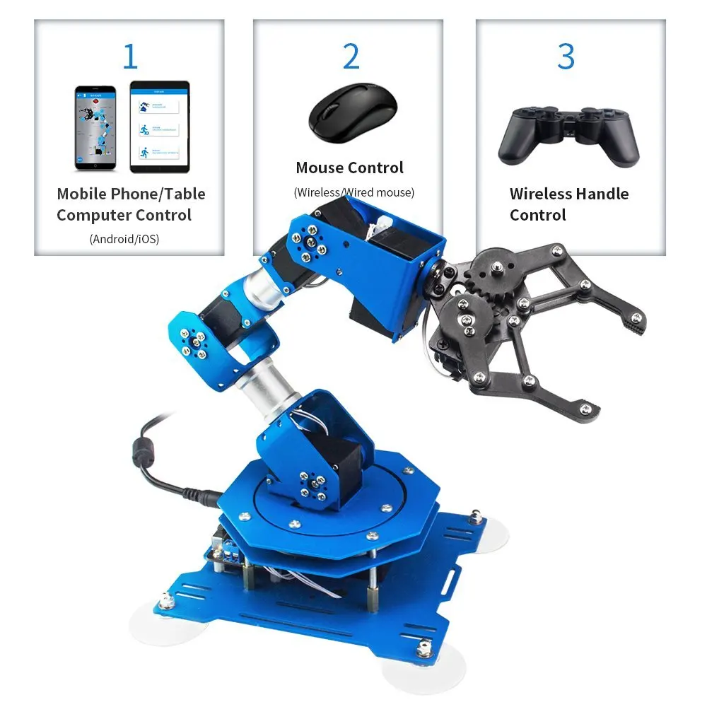 Industrial 6 DOF Robot Arduino Scratch Arm Serial Bus Micro Servo Infrared Remote Control RC Parts Robot Kit Industrial 6 DOF Robot Arduino Scratch Arm Serial Bus Micro Servo Infrared Remote Control RC Parts Robot Kit