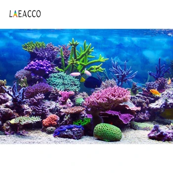 

Laeacco Seabed Coral Photographic Backdrop Customized Party Portrait Family Photocall Photography Background For Photo Studio