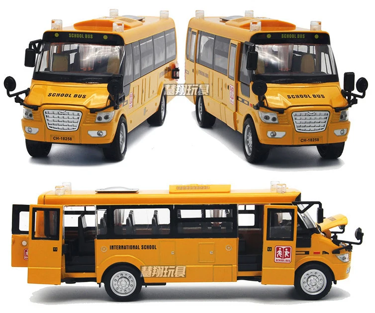 1:32 Масштаб большой Размеры Америка школьный автобус литья под давлением металла автомобилей с отступить мигает модели автомобилей для мальчиков игрушки коллекция