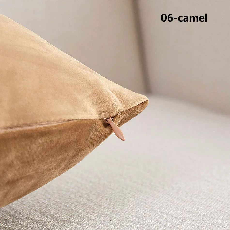 Чехол для диванных подушек из бархатной ткани 30x50/40x40/40x60/50x50/55x55/60x60 см, супер мягкий чехол для подушек, декоративный чехол для подушек, Новинка - Цвет: 6-camel