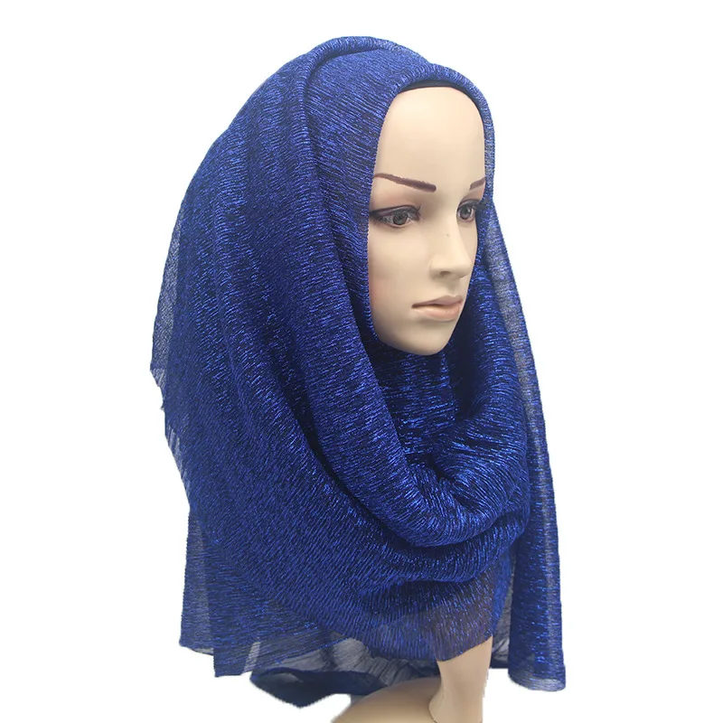 

Muslim head scarf stretch gold silk scarf high-end scarves fashion female accessories hijab scarf women