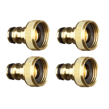 

BIFI-4Pcs Garden Water Hose Pipe Fitting Tap Male Faucet Connectors, Garden Hose Quick Connect Fittings 3/4 Inch