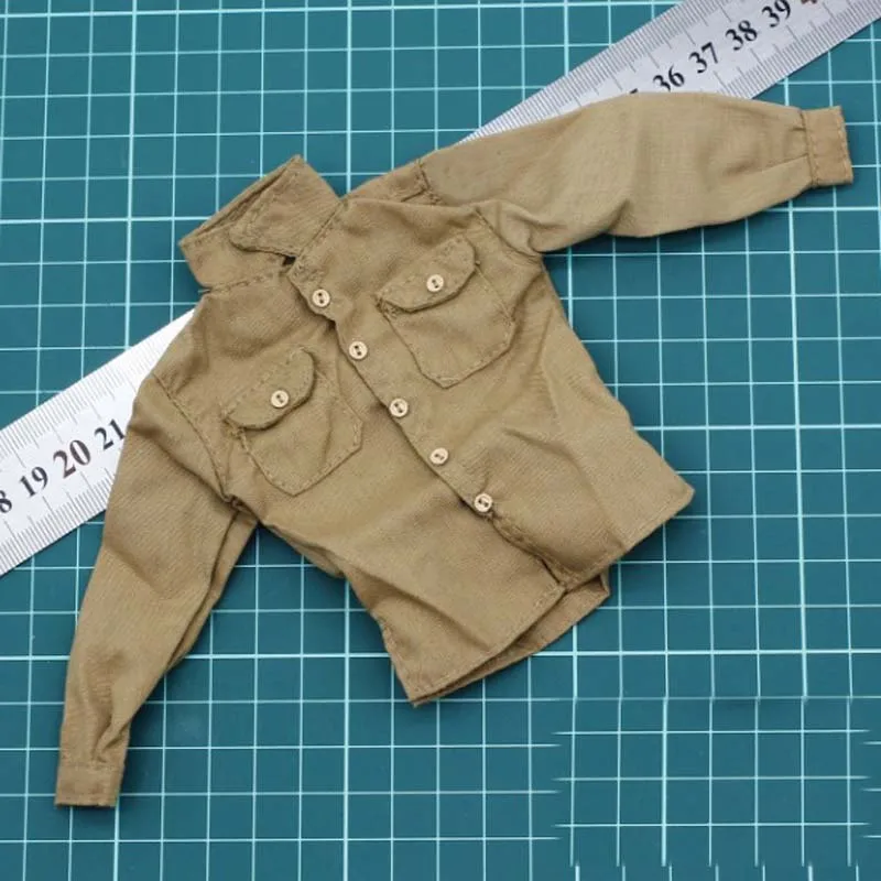 

1/6 Scale World War II U.S. Army Shirts Khaki Male Soldier Clothing model action figure toys