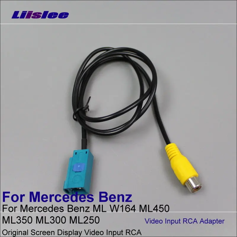 Liislee Originální video vstup RCA adaptér Wire pro Mercedes Benz ML W164 ML450 ML350 ML300 ML250 Kabel konektoru zadní zadní kamery