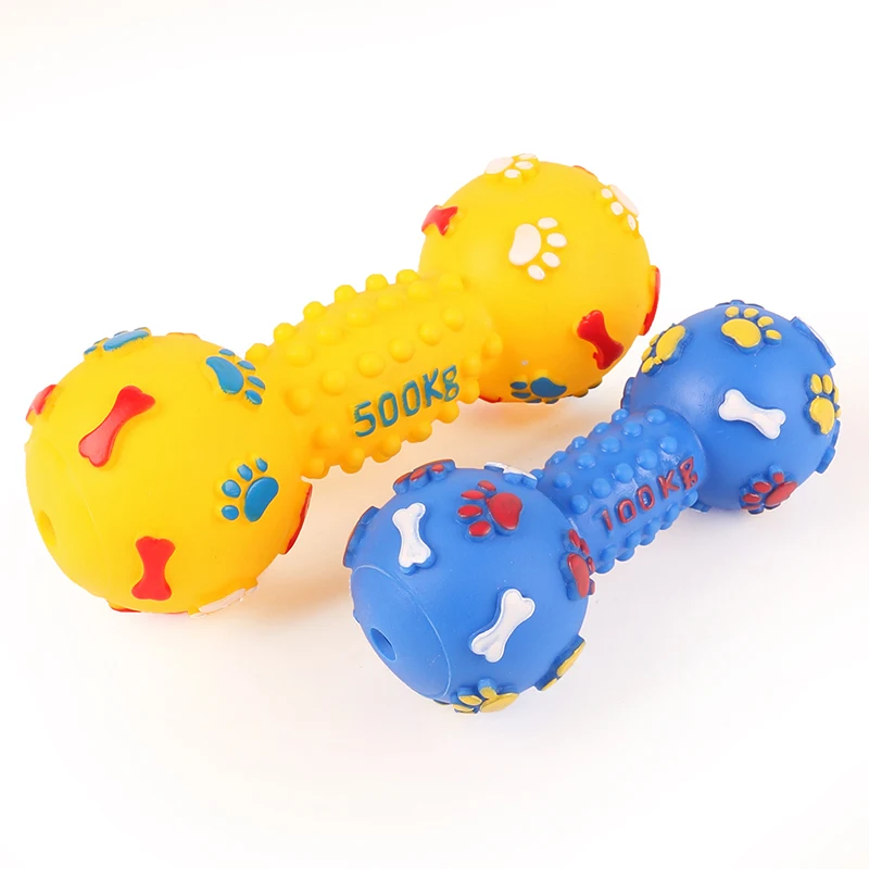 Pet Dog Cat Toys bone print Training Dumbbell Toy Chew Ball Paw Cheap