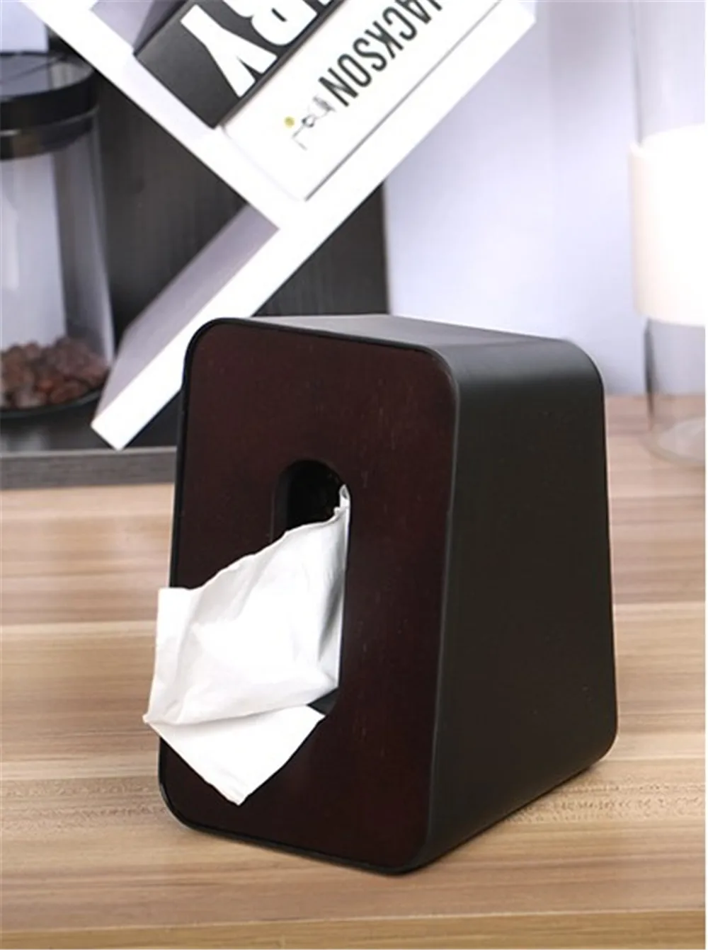 Скандинавском стиле деревянный чехол Вертикальная коробка для салфеток съемное устройство подачи бумажных салфеток кухонный держатель для салфеток чехол для хранения домашнего декора стола