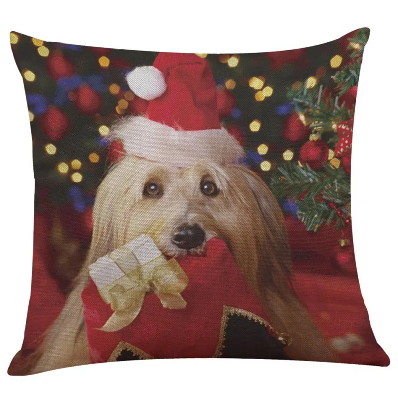 New Christmas Cotton Linen Pillow Case Sofa Cushion Cover Home Decor01