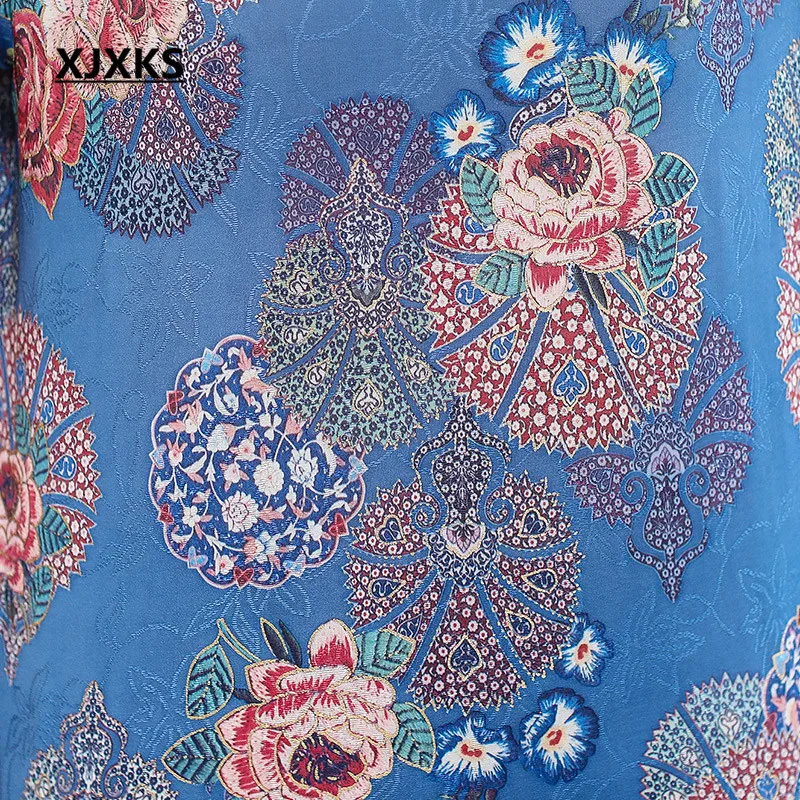 XJXKS модная принтованная женская футболка с коротким рукавом летняя Новинка свободного размера плюс высокое качество шелковая женская футболка Топ