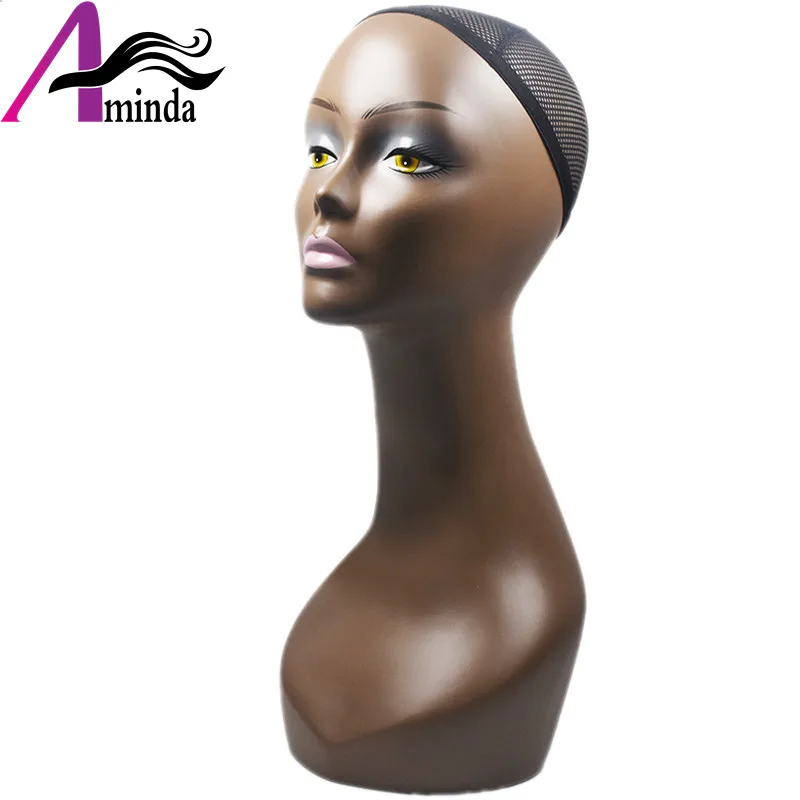 Wholesale Black Female Mannequin Head Model Without Hair Size Adjustable Styrofoam Mannequin Head For Afro American  (10)
