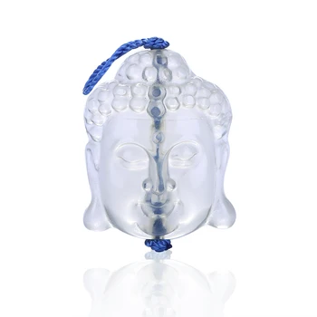

Hand made Carved Clear Quartz Buddha Head Pendant,31x25x12mm,14.1g