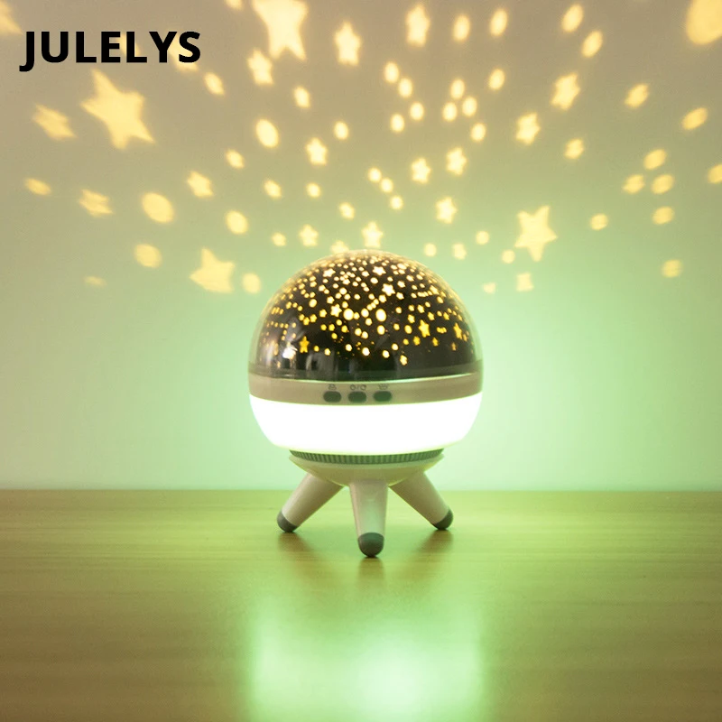 

JULELYS USB Battery LED Table Lamp Moon Star Projector Night Light Baby Kids Bedroom Bedside Desk Lamp Nightlight Creative Gift