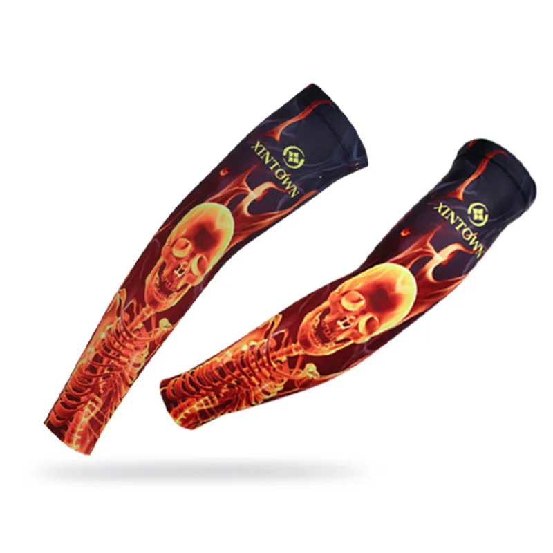 

Men Women Skull Printed Cycling Arm Sleeves MTB Bike Bicycle Armwarmers Sun UV Protection Arm warmer funny design arm sleeve