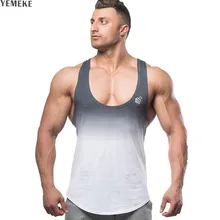 YEMEKE бренд Мужская майка топы без рукавов хлопок Фитнес Одежда o-образным вырезом летняя майка мужская повседневная майка