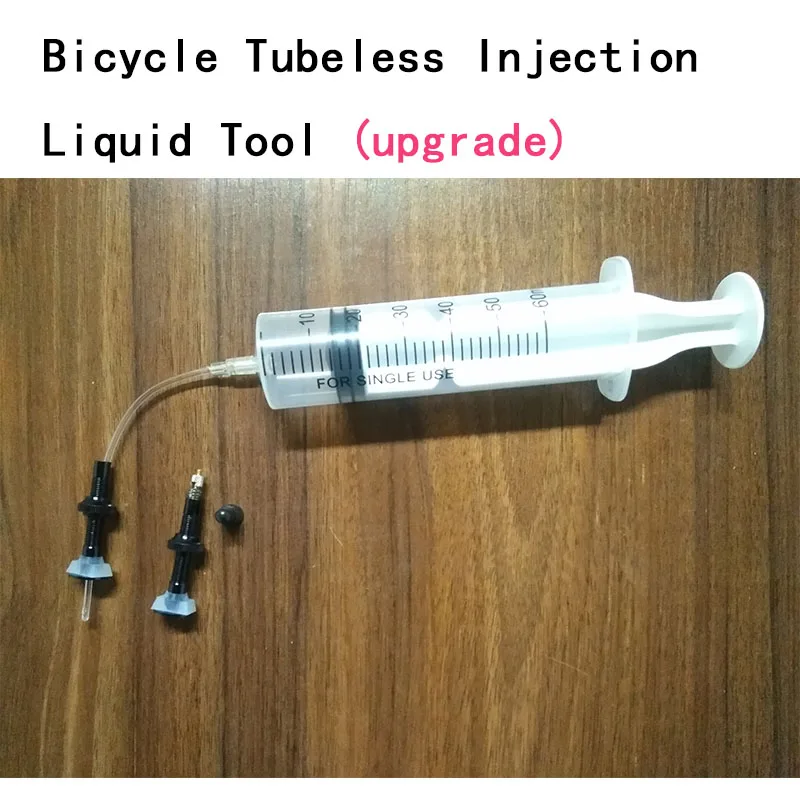 

Bicycle Tubeless Valve Tool For road Bike Syringe Rubber Hose Kit Injection Liquid 5mm Valve