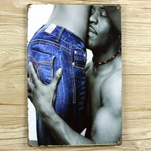 Новинка XD41" сексуальная девушка и сильный человек" жестяная пластина знаки плакат фильм Искусство кафе бар винтажная металлическая живопись наклейки на стену 20X30 см