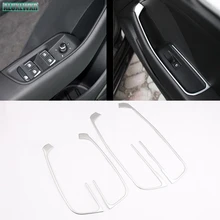 4PCS chrome stainless steel glass Lift switch panel Internal sequin fit for Audi A3 2013 2016