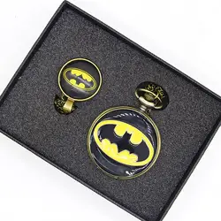 Бэтмен Цепочки и ожерелья карманные часы Для мужчин Для женщин стимпанк сеть карман Часы Винтаж римская цифра Кварцевые Fob часы карманные