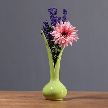 

Simple Creative Floral Restaurant Office Desk Simulation Flower Set Ornament Home Decoration Ceramic Small Vase Decoration