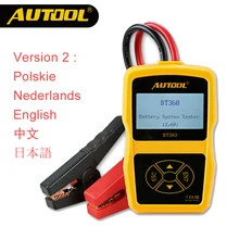 AUTOOL 12 V Batteria Auto Tester Automotive Tester Batteria Analizzatore di Potenza Misura Meter Auto CCA BT360 con Multilingua Russo Polacco