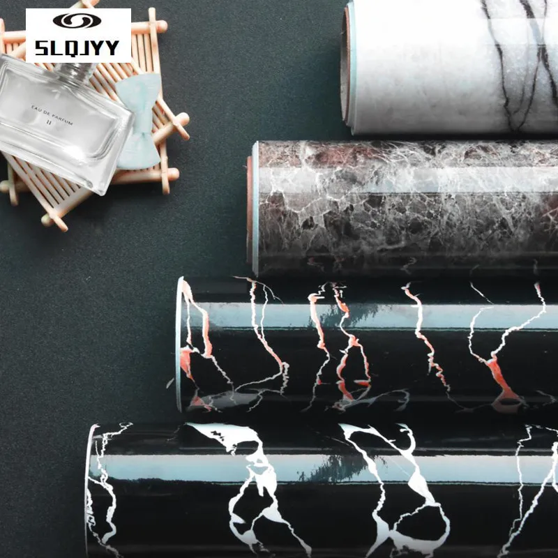 

Self-adhesive wallpaper thick marble pattern stickers furniture renovation kitchen oil stickers bathroom waterproof wallpaper