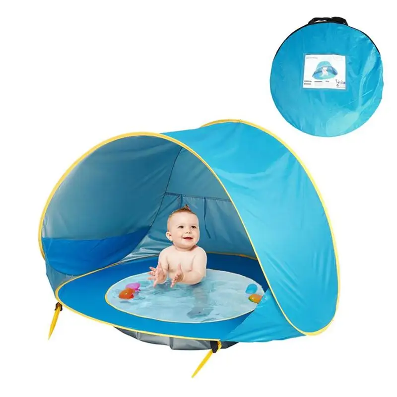 

Kids Beach Tent Pop Up Portable Shade Pool UV Protection Sun Shelter Baby Beach Tent uv-Protecting Sun Shelter With A Pool