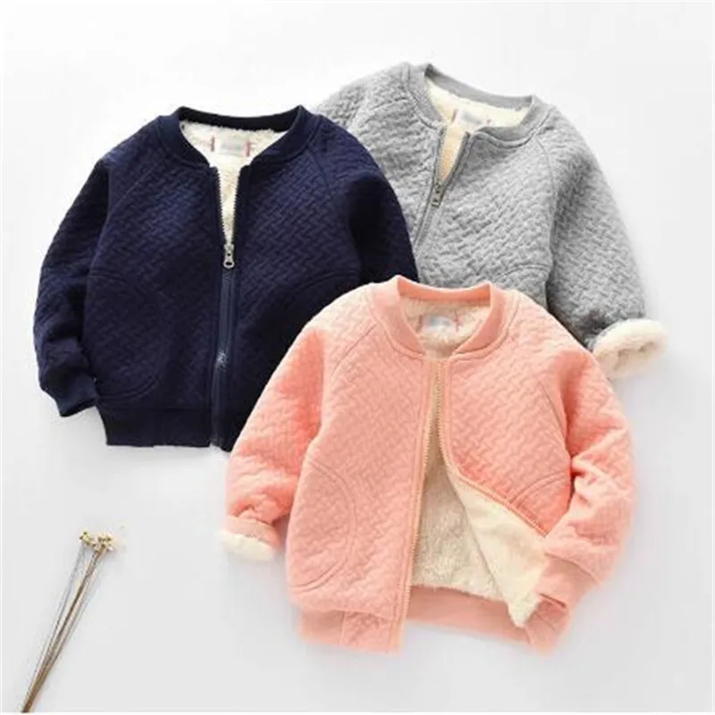

2018 New Baby Boy Girl Coat Down Jacket Kid Casual Thick Parka Autumn Winter Infant Cardigan Bebe Plus Velvet Clothes Snow Suit