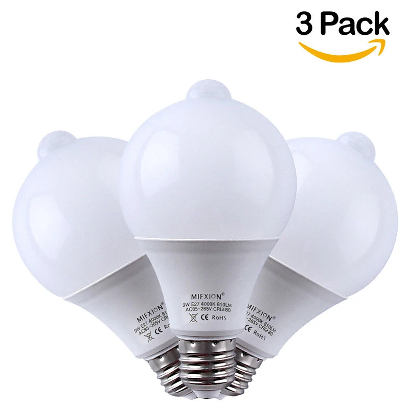 

3PCS 9W PIR Motion Sensor LED Bulb+Light Control Motion Sensor Light E27 Led Bulb Auto Smart Led PIR Infrared Body Sound