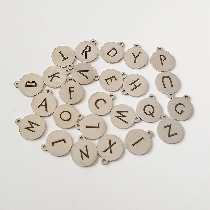 

Grace Moments Stainless Steel Round Letter Charms Initials From A-Z Whole Alphabets Charm 26pcs/lot for Making Jewelry Pendants