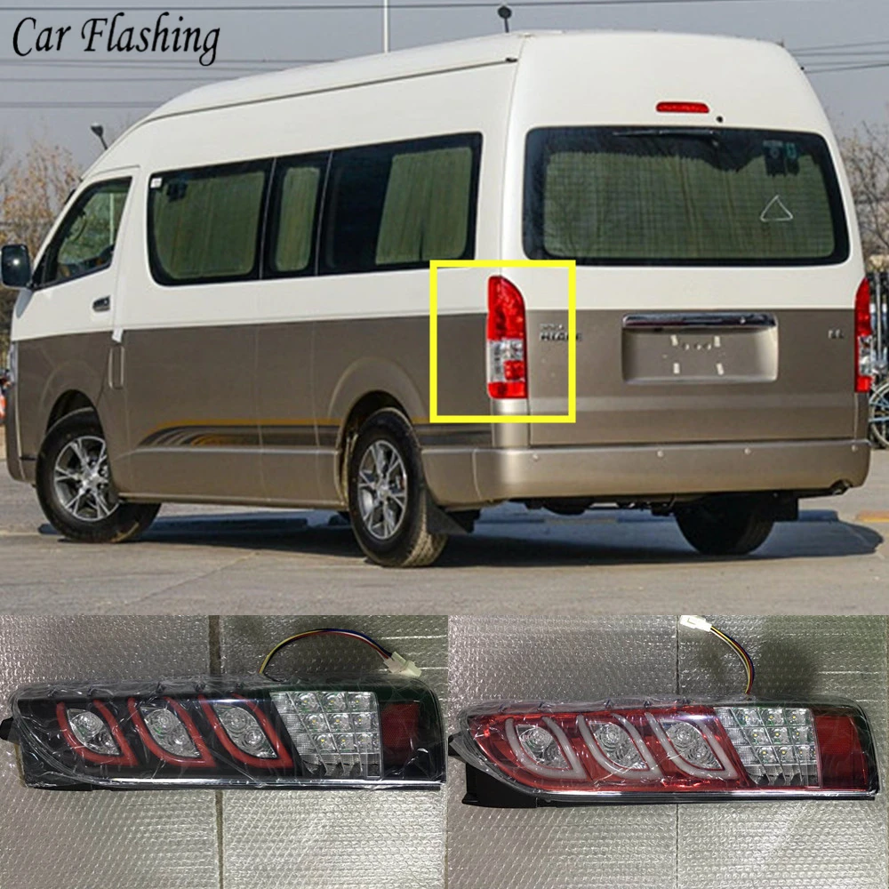 Автомобильная проблесковая 1 пара светодиодные фары для Toyota Hiace 200 серии задний