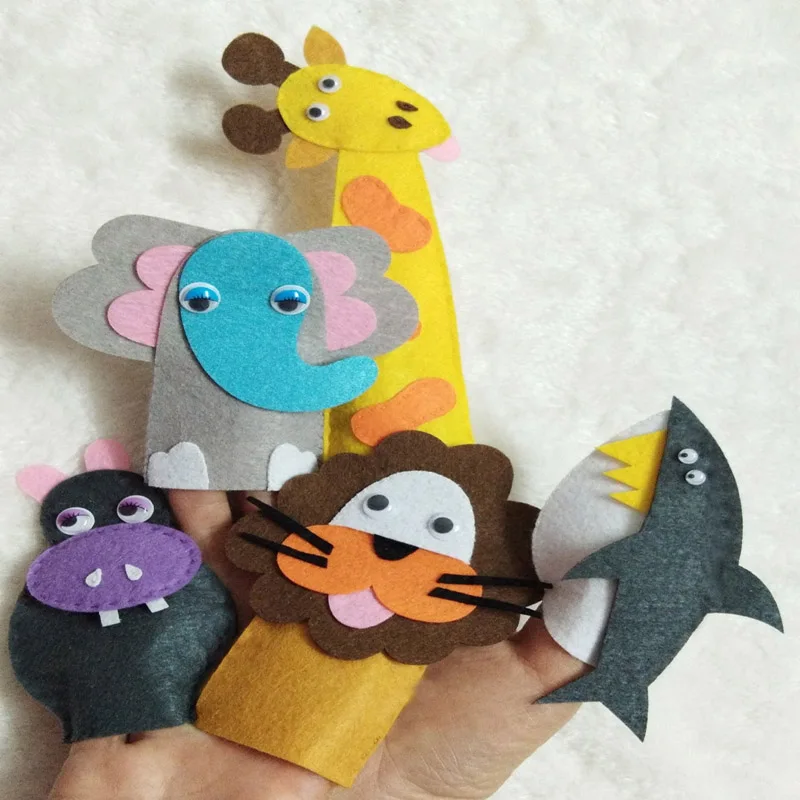 

Pretty Personal Design Felt Animal Finger Doll DIY Non-woven Felt Fabric For decoration kid teaching learning tool keychain