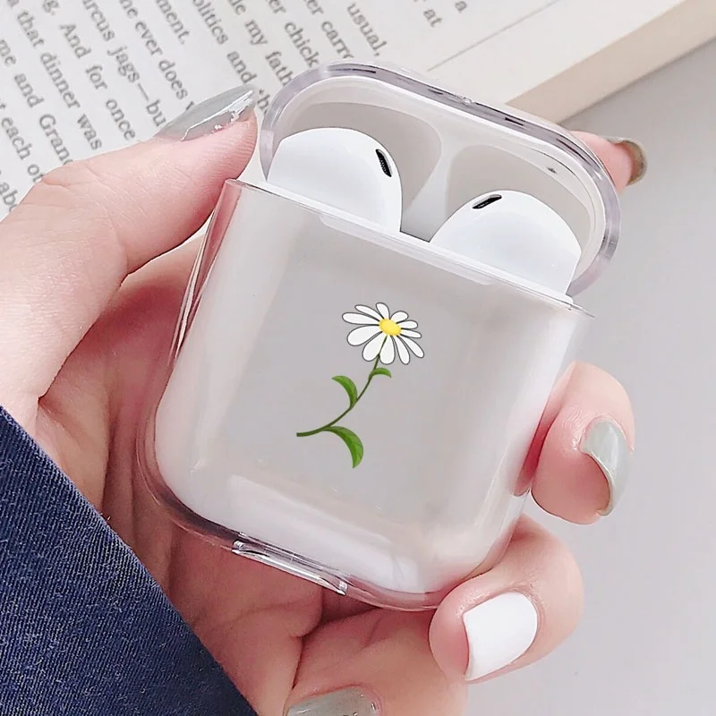 

For Airpods Case Cute Daisy Protective Cover Transparent Cases For Airpods Accessories Wireless Charging