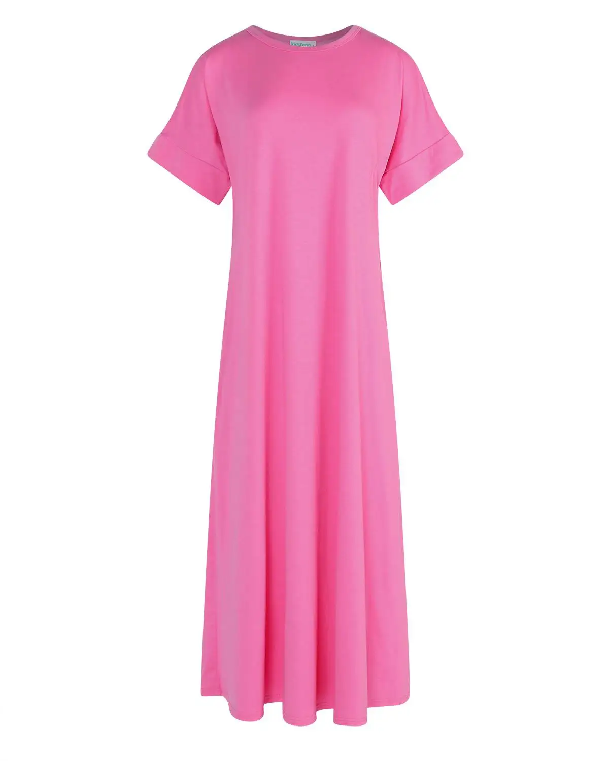 Летнее платье Zanzea, сексуальное женское однотонное платье с круглым вырезом, повседневные свободные макси Вечерние длинные платья бодикон размера плюс 3XL - Цвет: Розовый