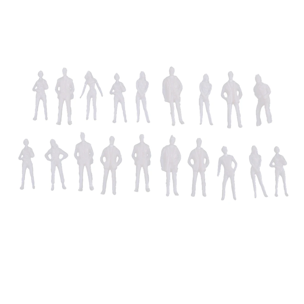 20 Pieces 1/75 Scale Unpainted Model People Architectural Figure Miniature