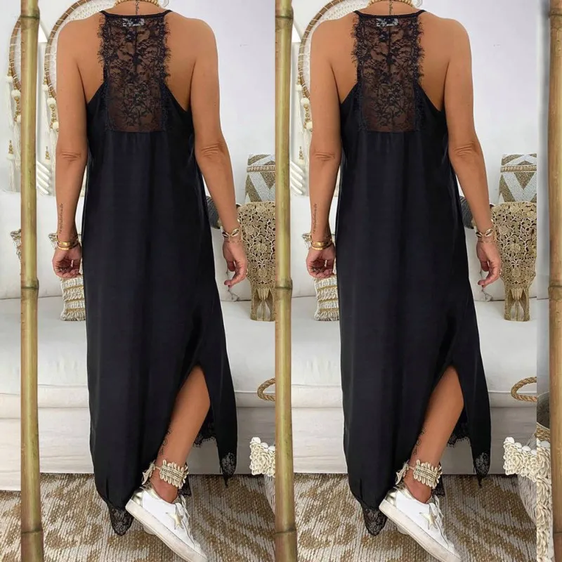 Бохо макси платья Кружева свободные сплошной цвет пляжный Сарафан Vestidos|Платья| |