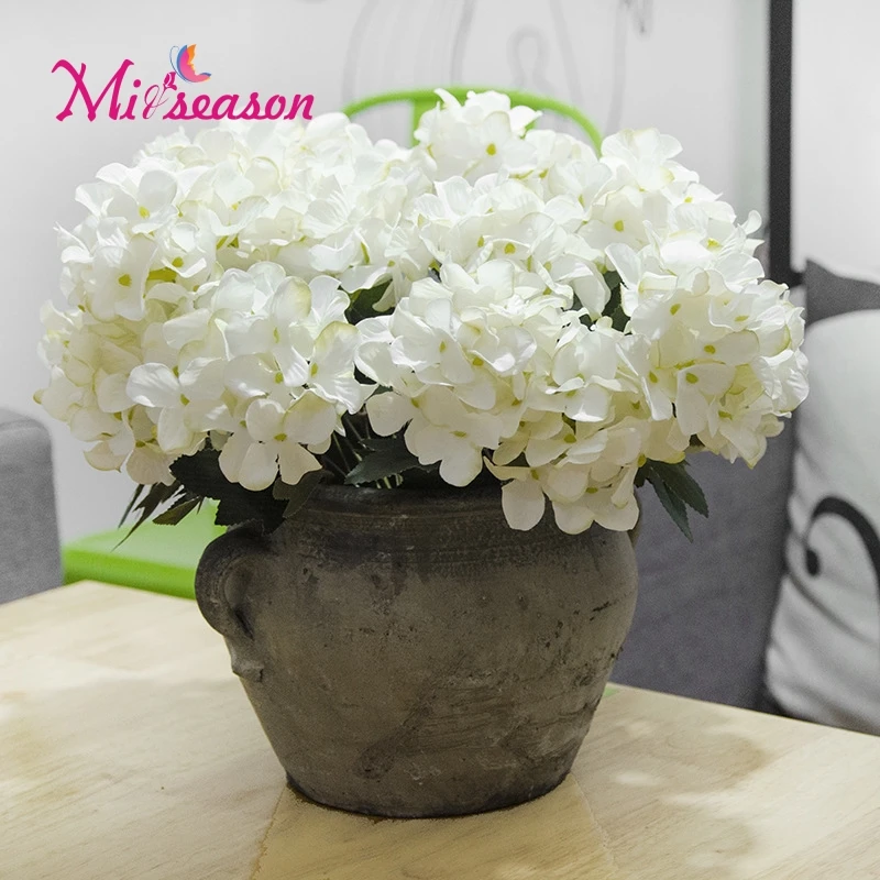 

Artificial Scotch Hydrangea European Simulation Hydrangea Bouquets Flower Pot Decor for home wedding birthday Valentines day 5pc