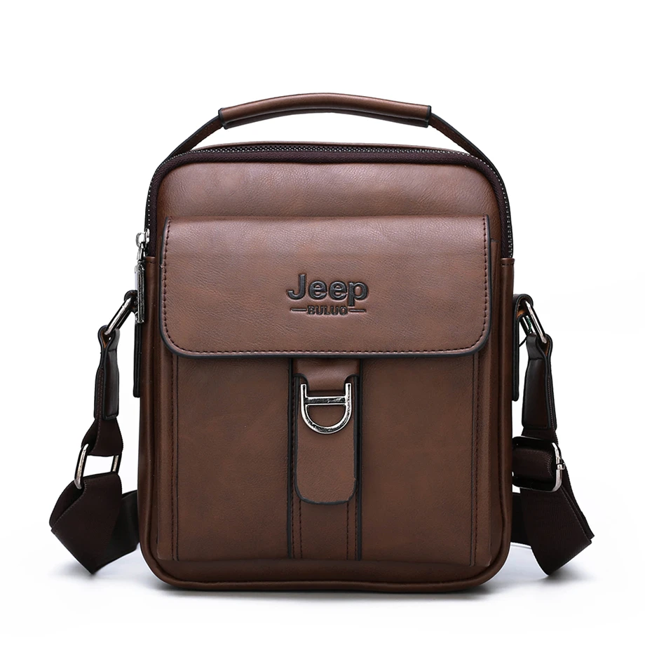 JEEP BULUO, фирменная Новинка, мужская сумка через плечо, высокое качество, кожа, сумки через плечо для мужчин, бизнес стиль, Повседневная мода, тоут, коричневый