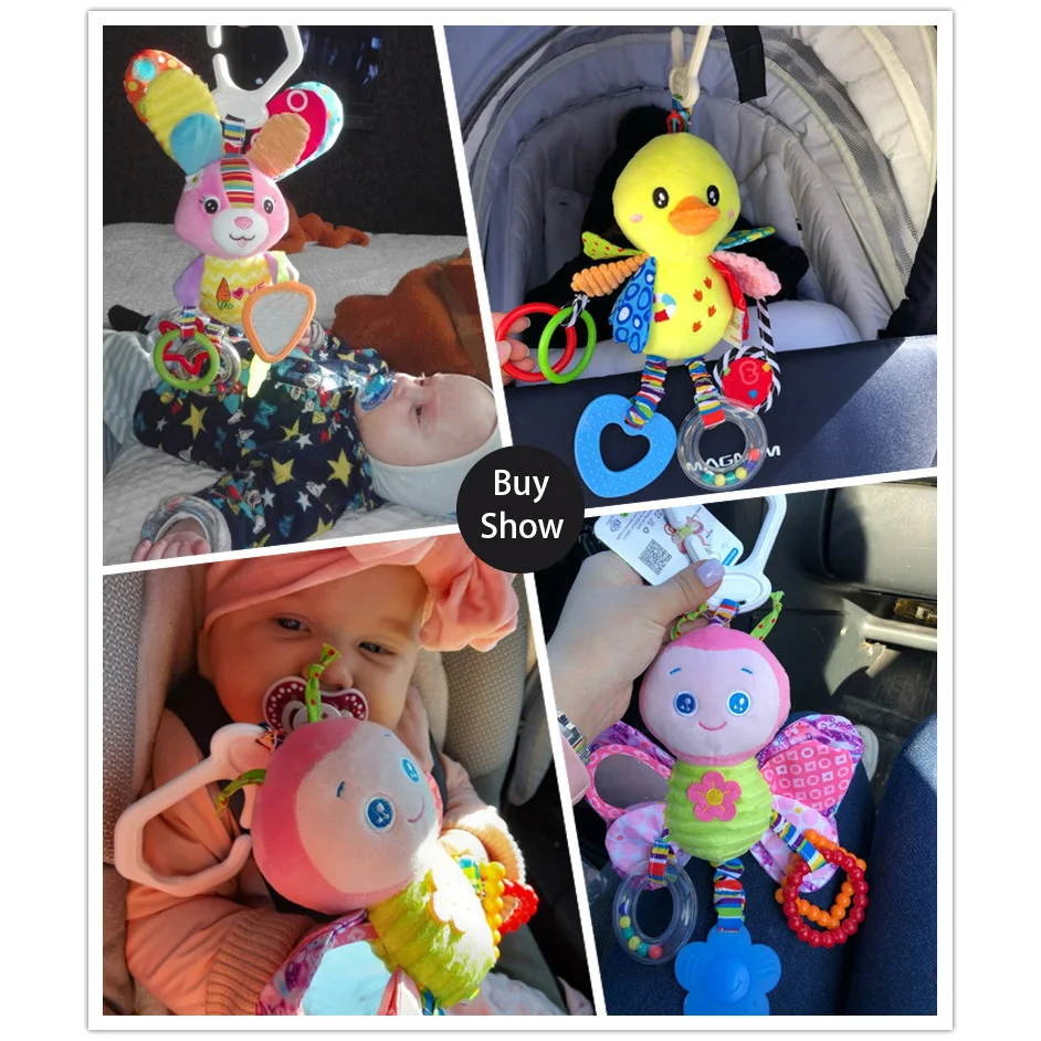 Baby Infant Rattles Plush Animal Stroller Hanging Bell Toys Doll Soft Bed BL3 